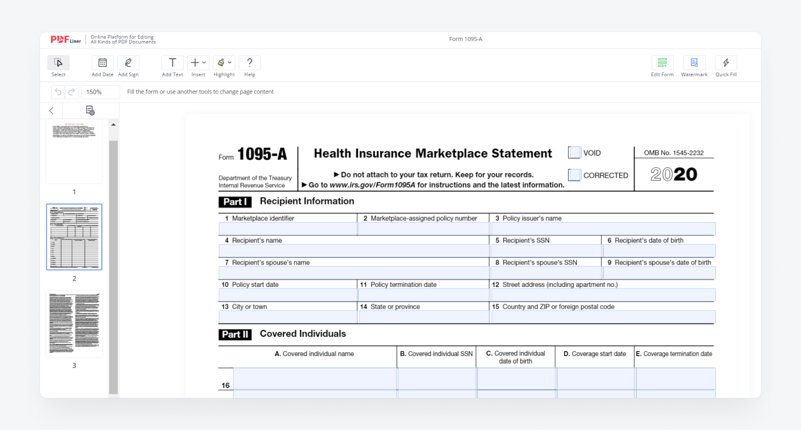 how to get form 1095 b from unitedhealthcare