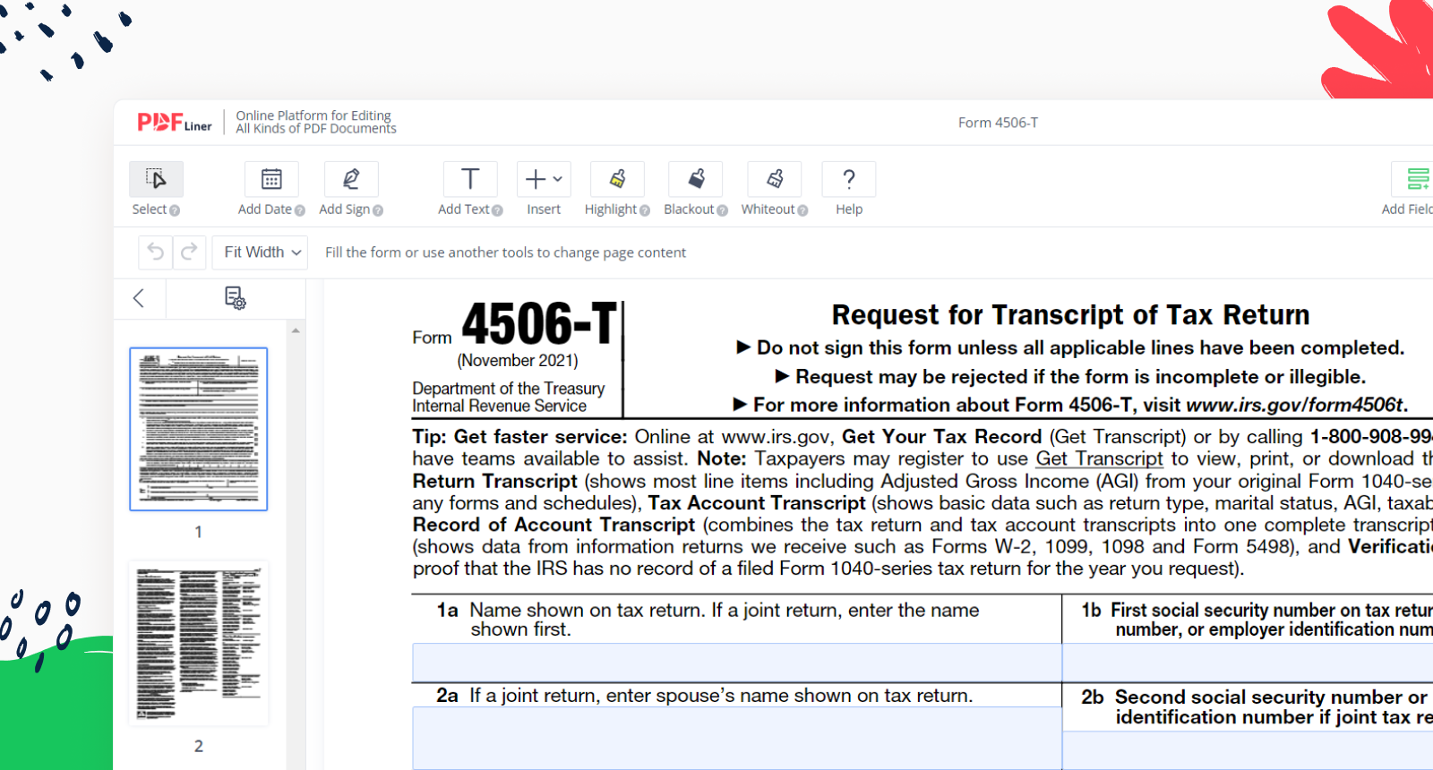 How to get a 4506 t form online easily