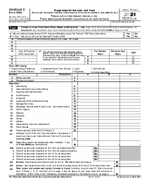 Picture of Schedule E Form 1040 (2021)