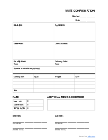 Picture of Rate Confirmation