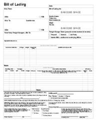 Picture of Bill of Lading Template