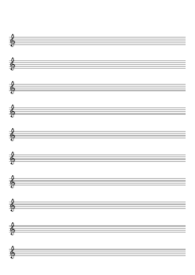 Picture of Blank Sheet Music 10 Staves With Treble Clef