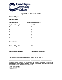 Picture of Equipment Release Form