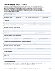 Picture of BC Rental Application Form