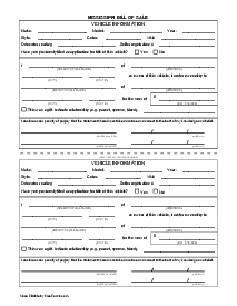Picture of Mississippi Motor Vehicle Bill of Sale