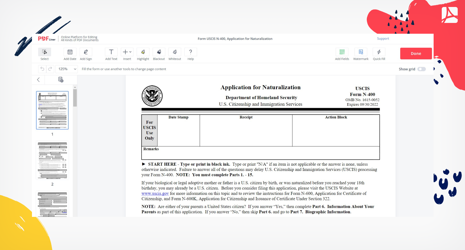 Application for Naturalization