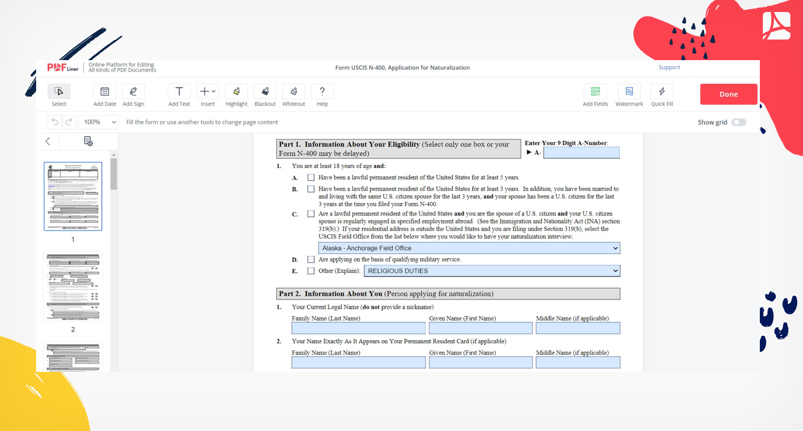 How To Fill Out Form N 400 Online N400 Filing Instructions   63525c67f91ce81f4b073f74 б3 