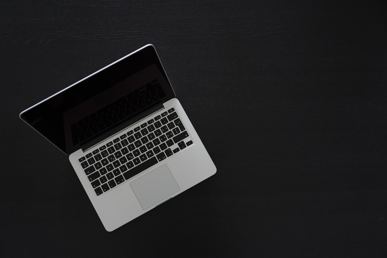 Laptop on a black background