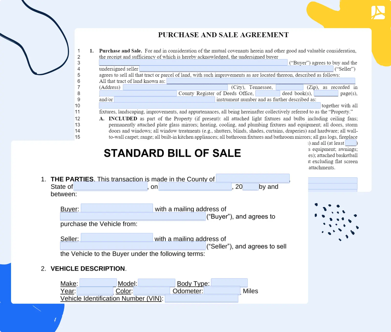 purchase and sale vs. bill of sale image
