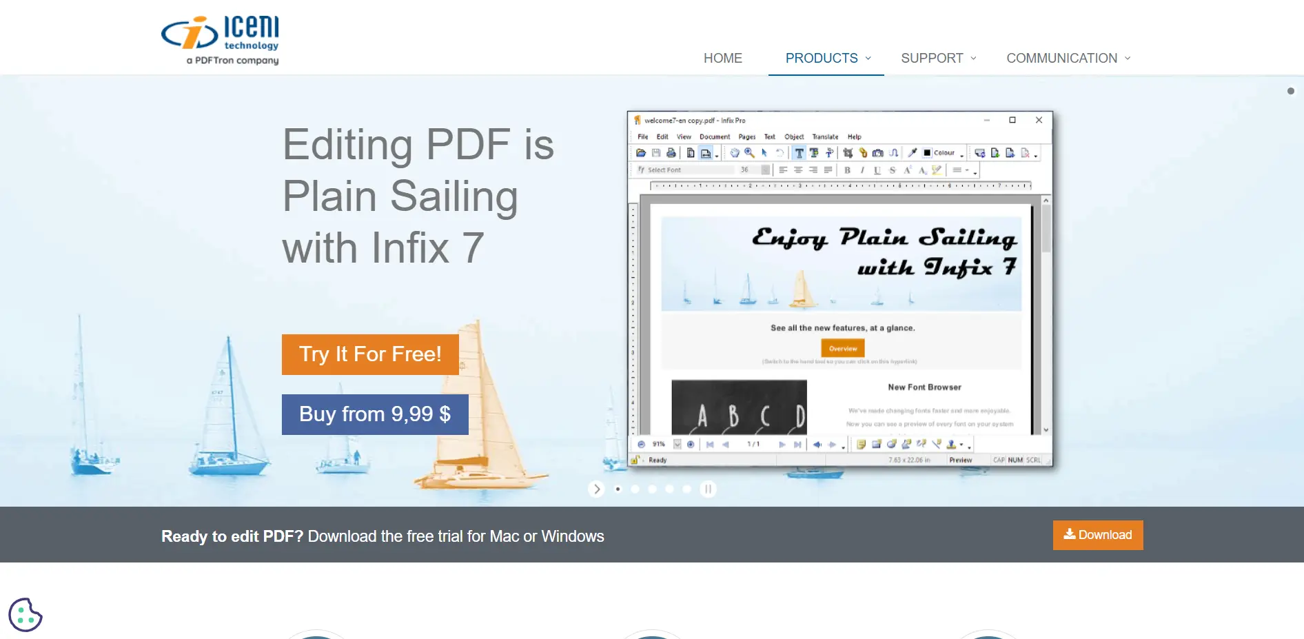 Infix PDF Editor 7 Home page