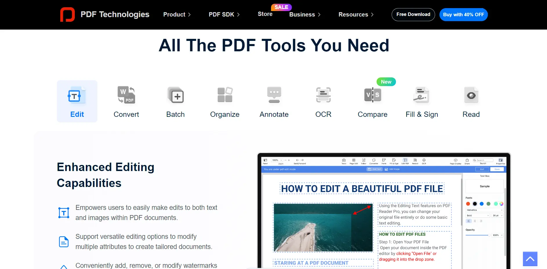 PDF Reader Pro Home page