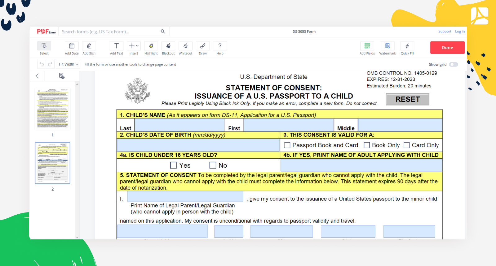 Form DS-3053