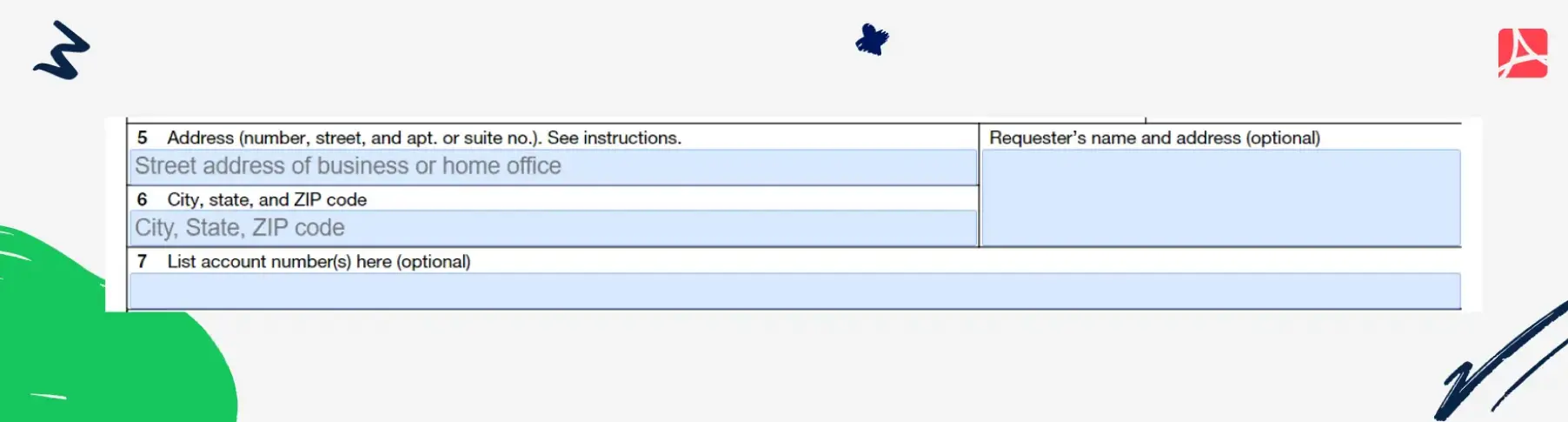 Filling out form w-9 step 4