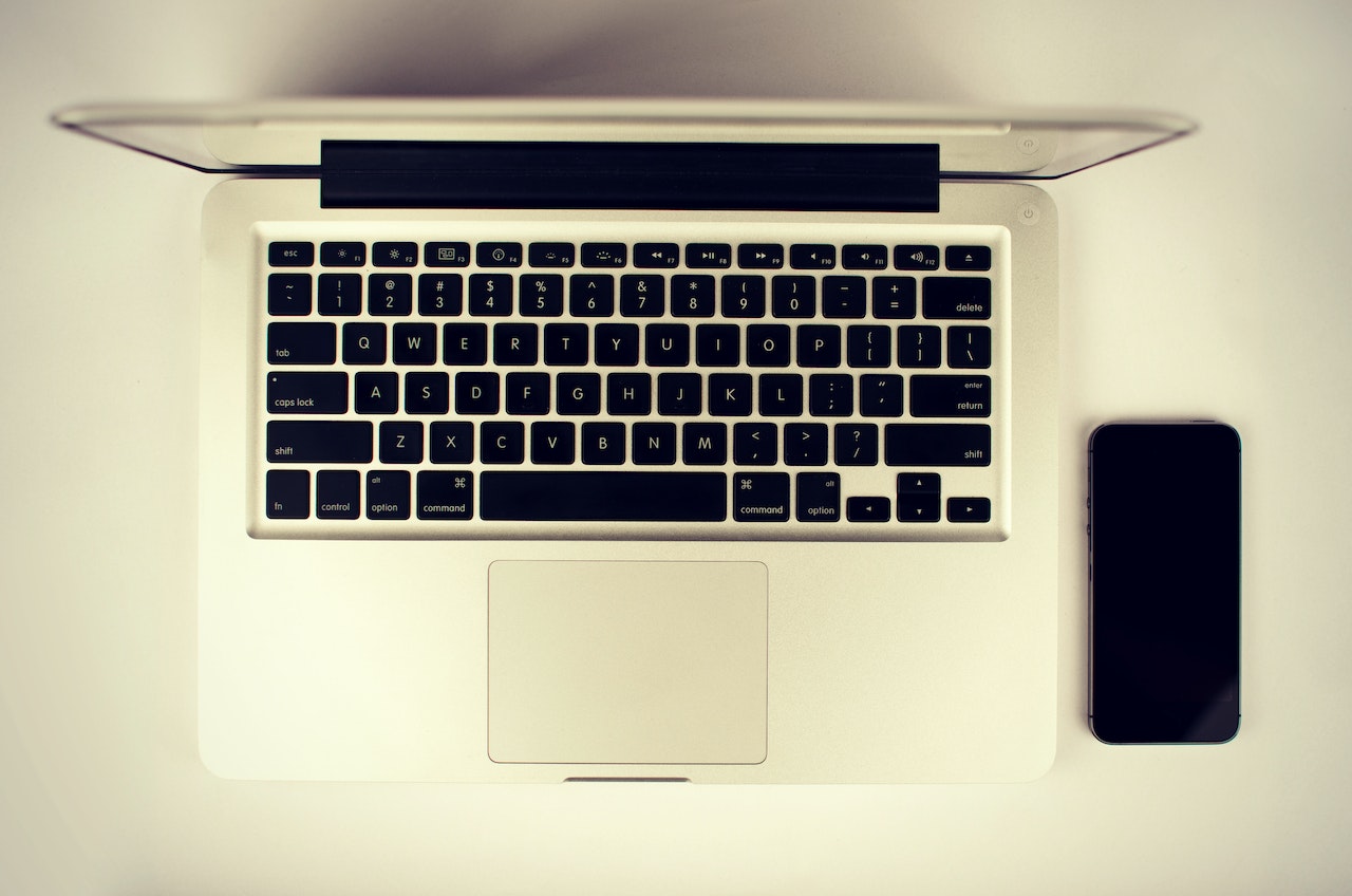 Laptop on a table