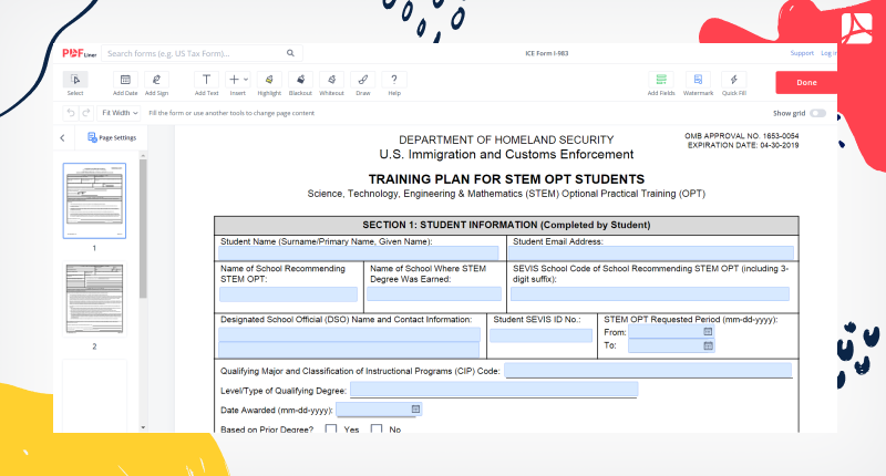 First section student information