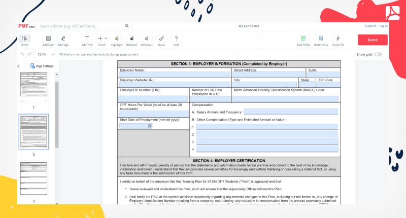 form’s section 3 and section 4