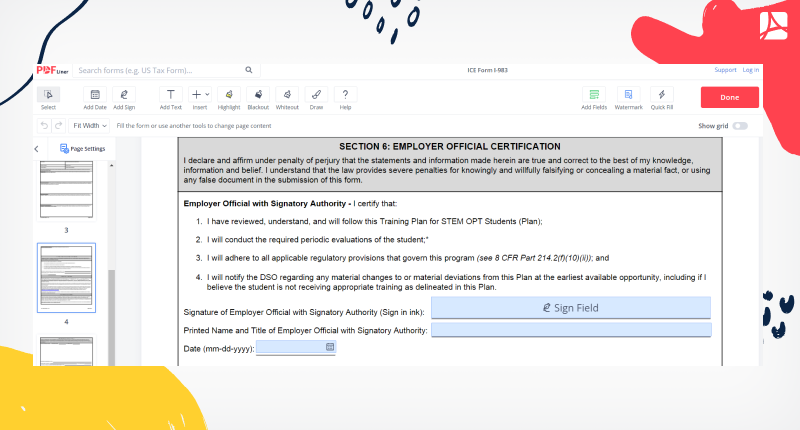 date and e-sign the form