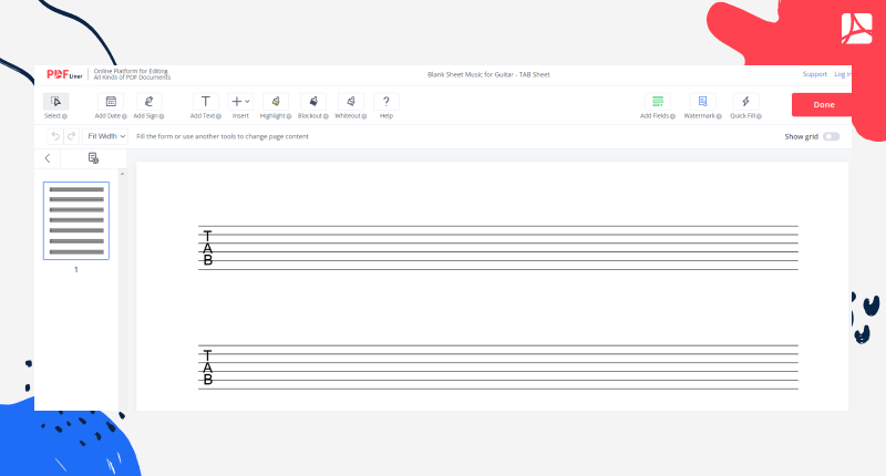 TAB Sheet