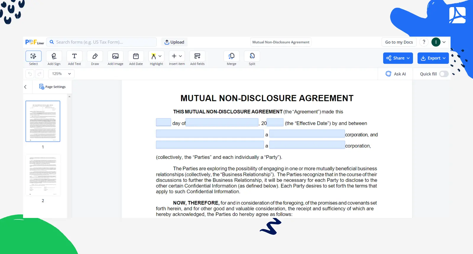 Non Disclosure Agreements Templates