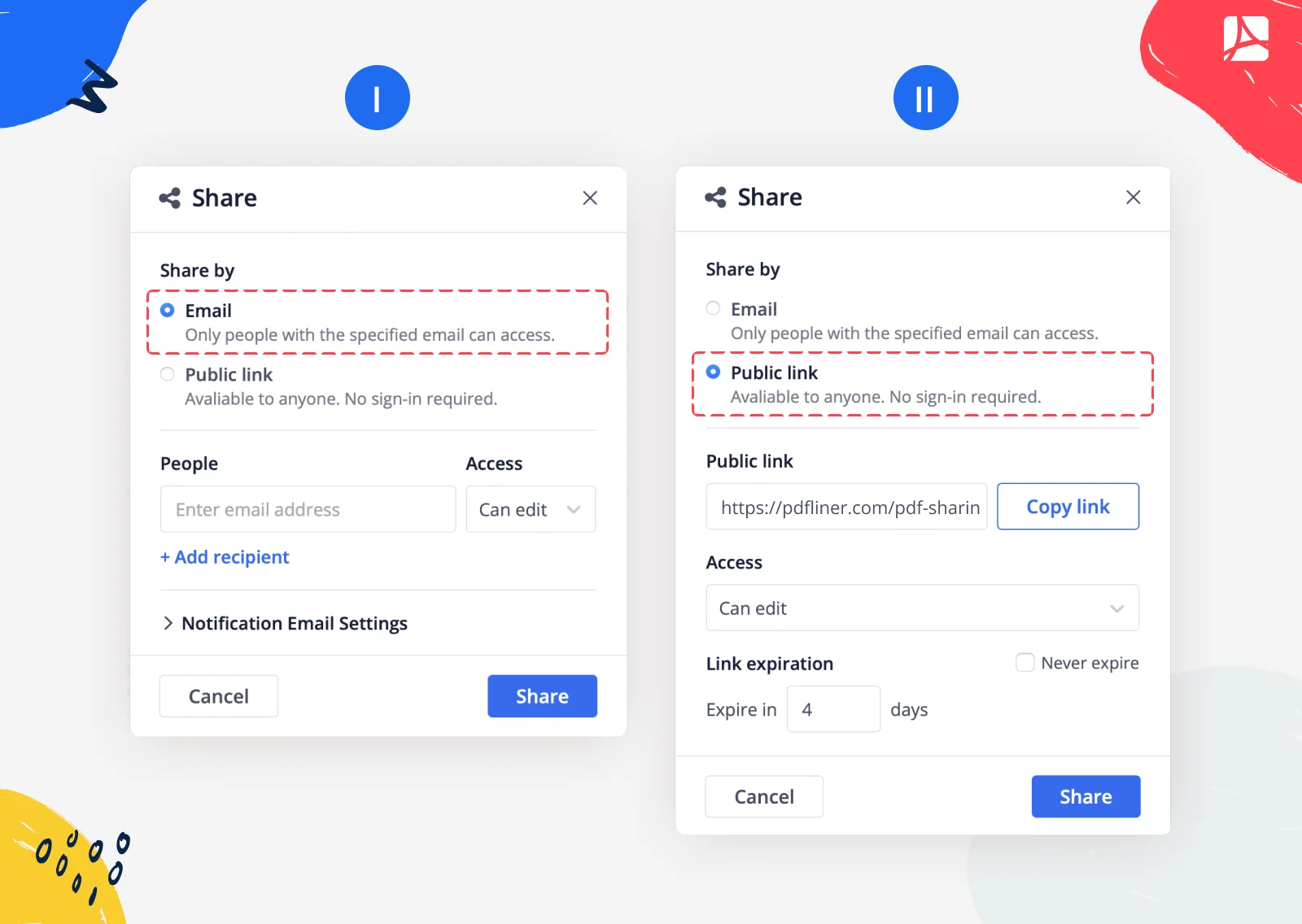 Choose Your Preferred Sharing