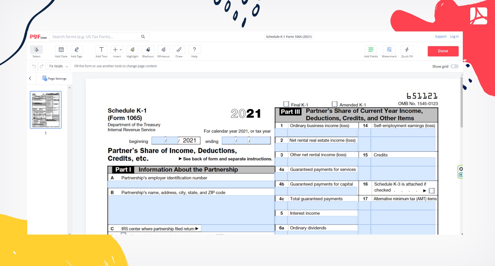 Schedule K-1 Form 1065