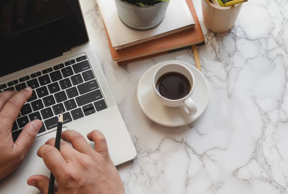 Working with PDF documents on a laptop